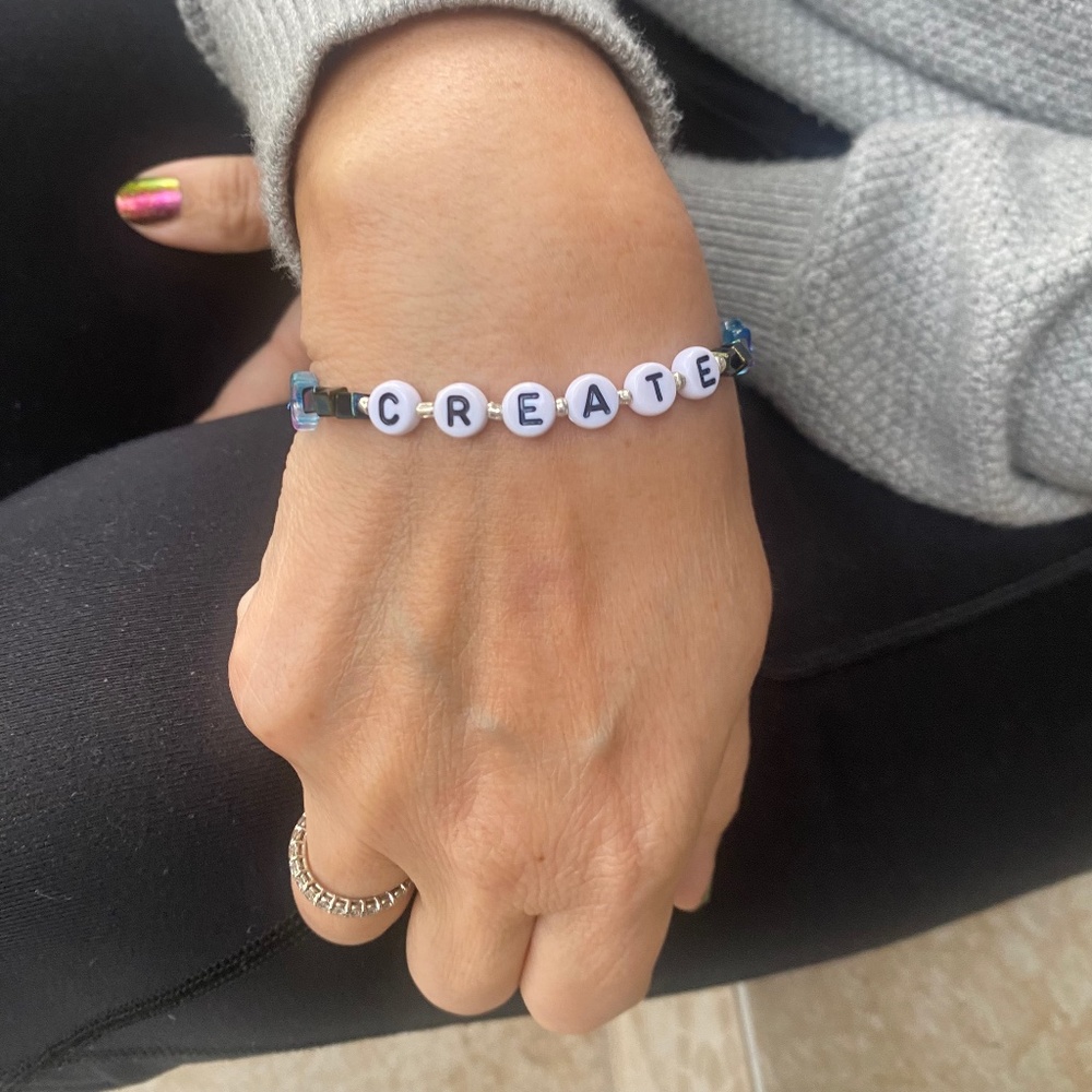 CREATE Letter Beaded Bracelet Stars & Square Beads